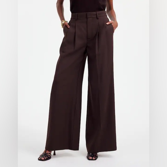 Madewell Pants - Madewell The Harlow Superwide-Leg Trousers Dark Carob Chocolate Brown size 2